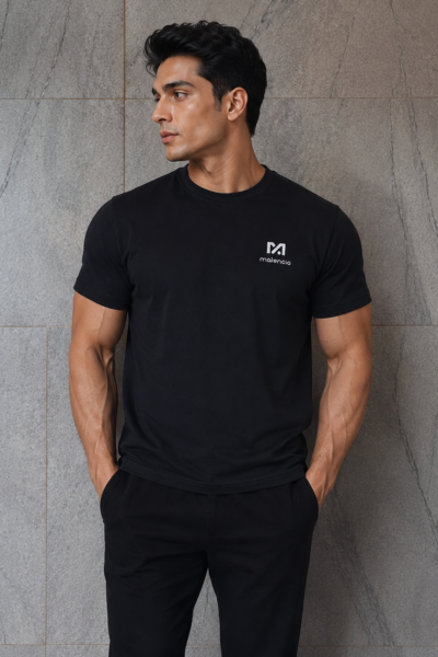 Malencio Signature Crew-Neck T-Shirt — Black